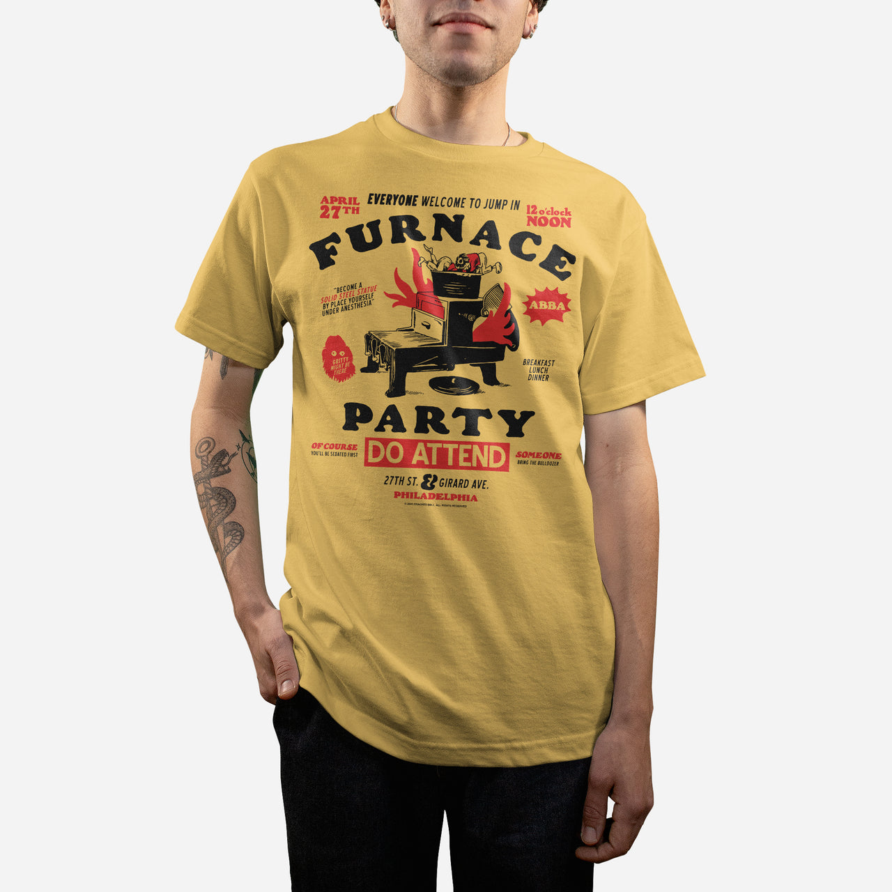 "Furnace Party" Gold Shirt