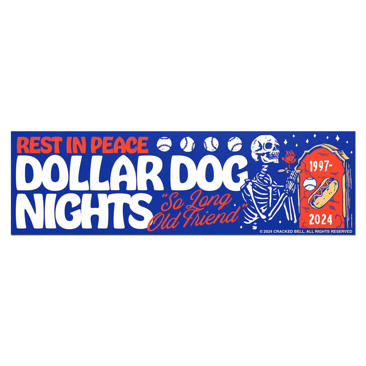 "Dollar Dog" Blue Sticker