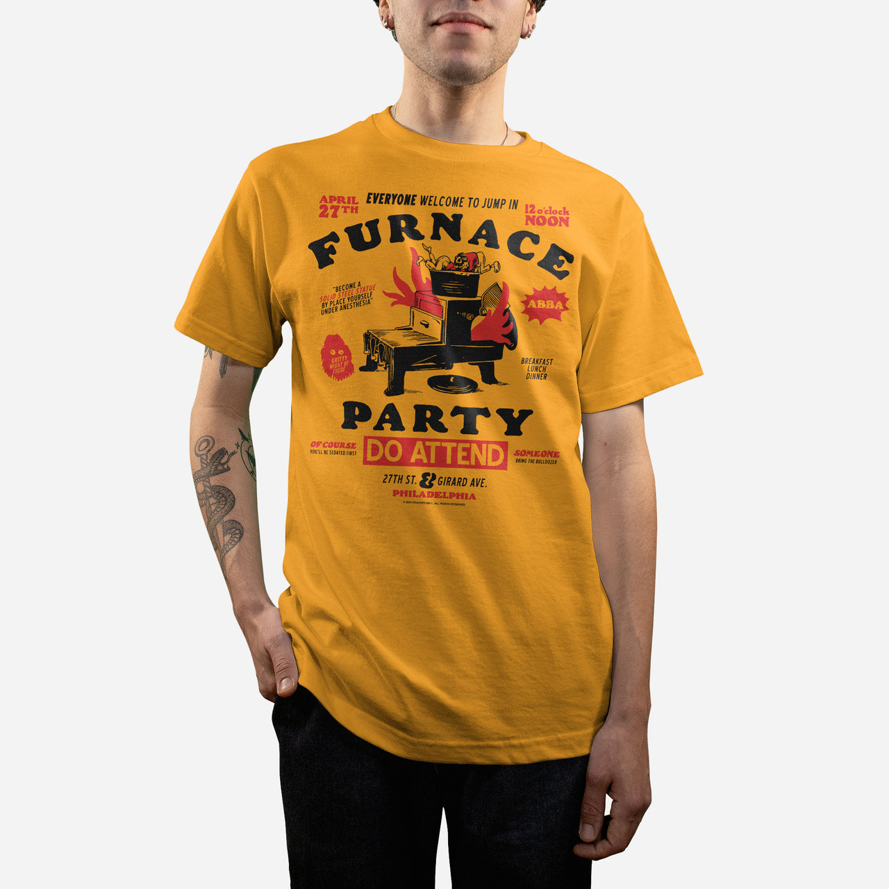 "Furnace Party" Gold Shirt