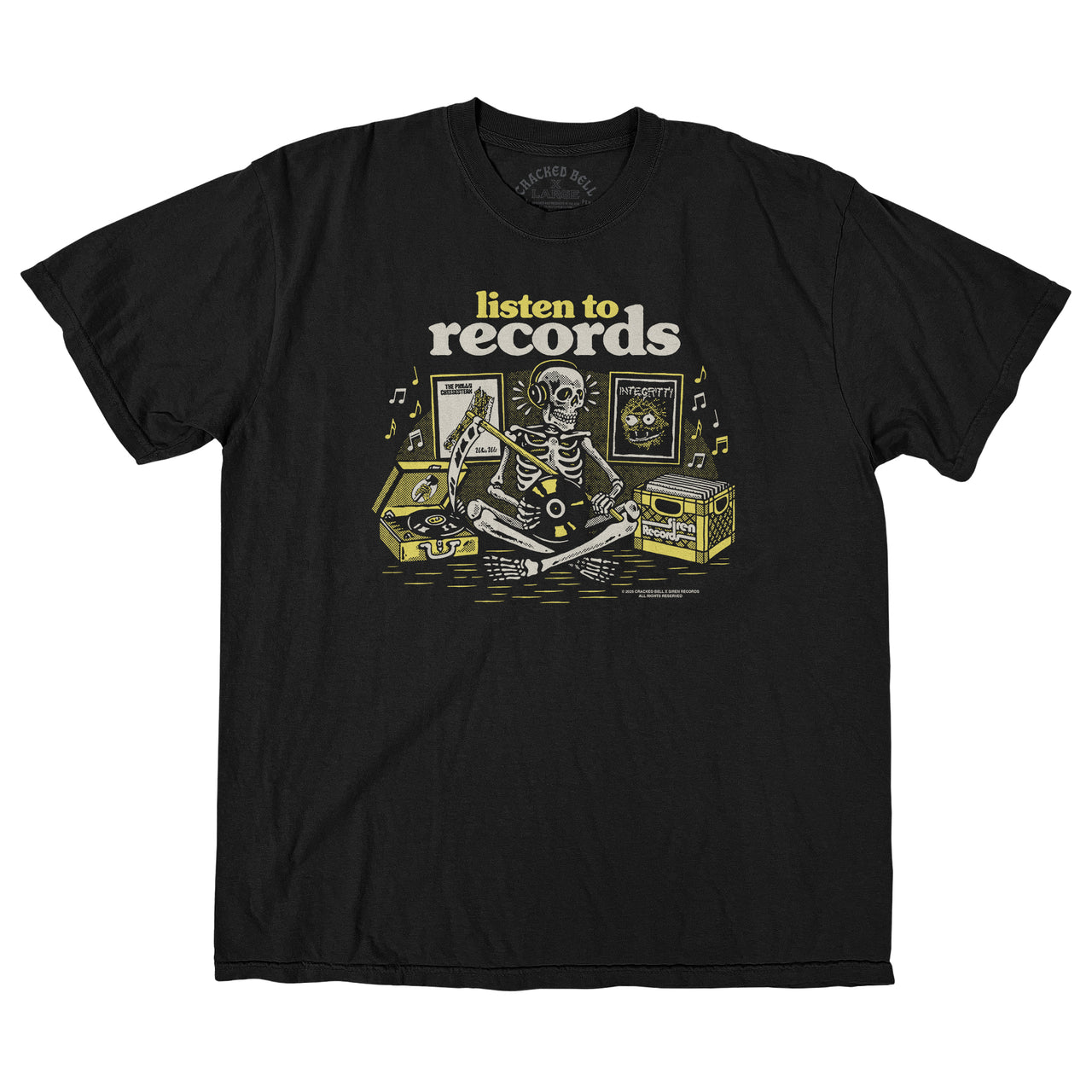 Cracked Bell X Siren Records "Skeleton" Shirt