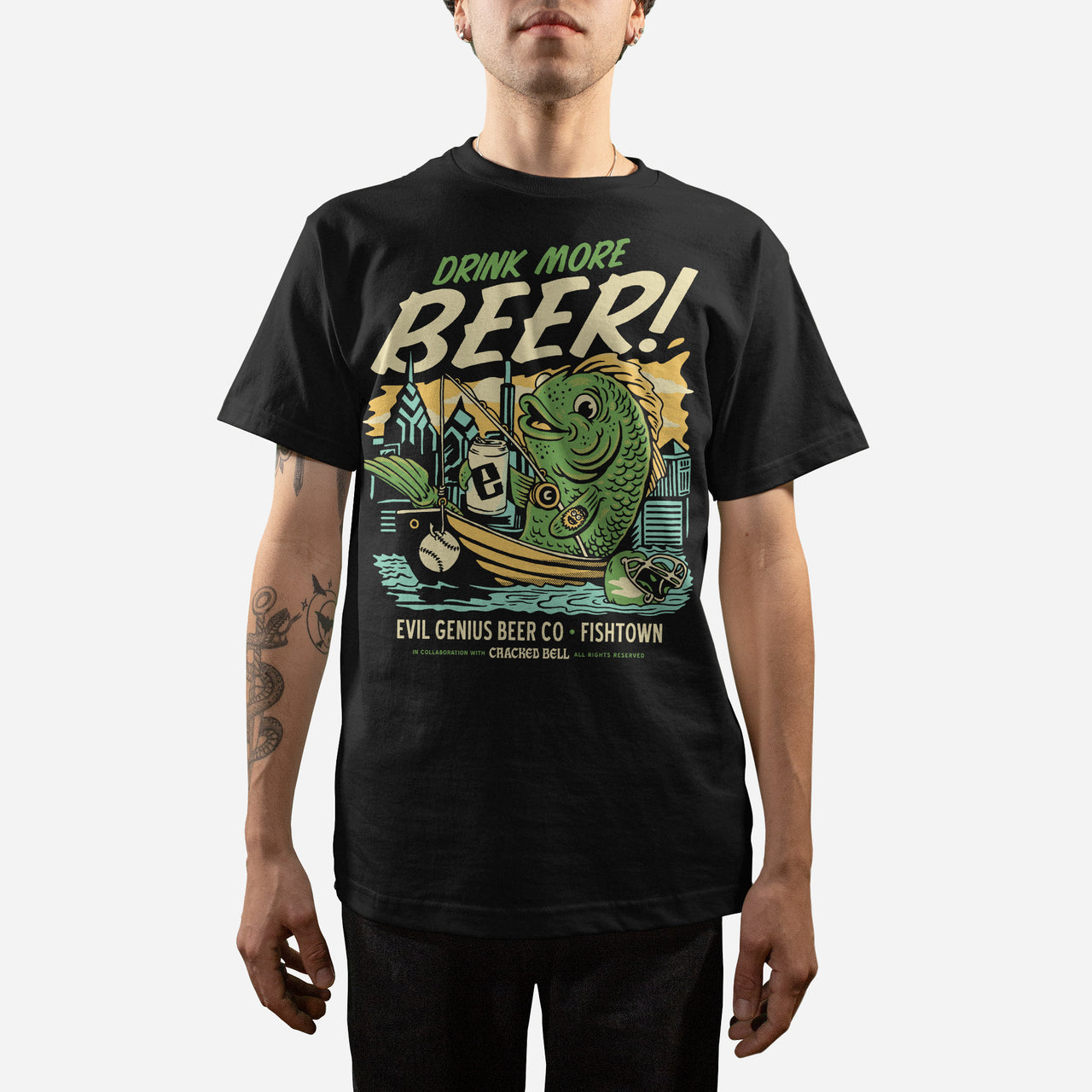 Cracked Bell x Evil Genius "Fishing" Shirt
