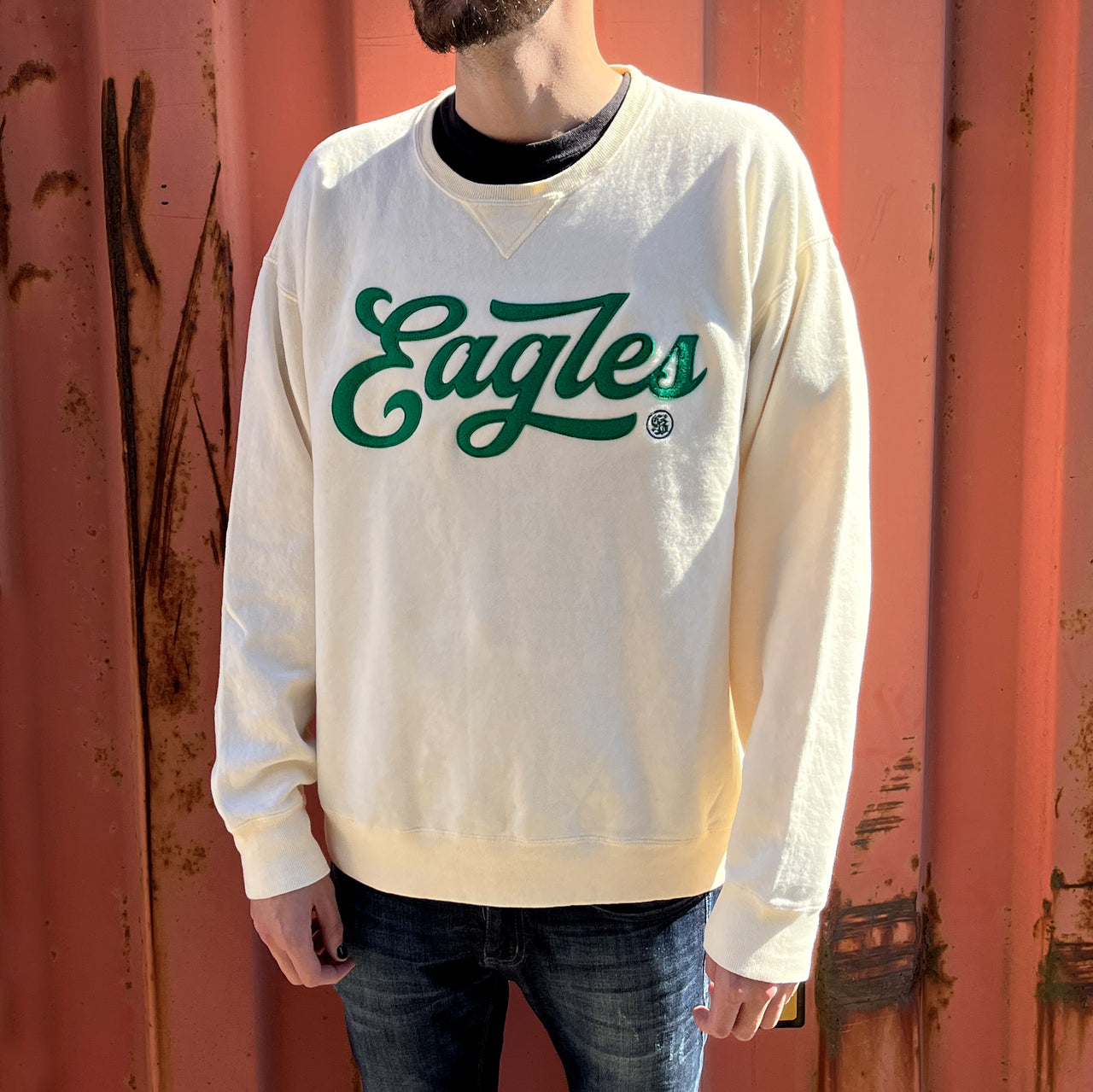 "Eagle Script" Parchment Crewneck