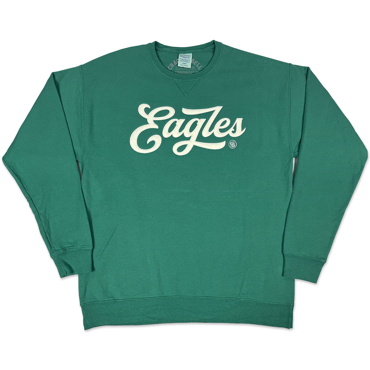 "Eagle Script" Rich Green Grass Crewneck