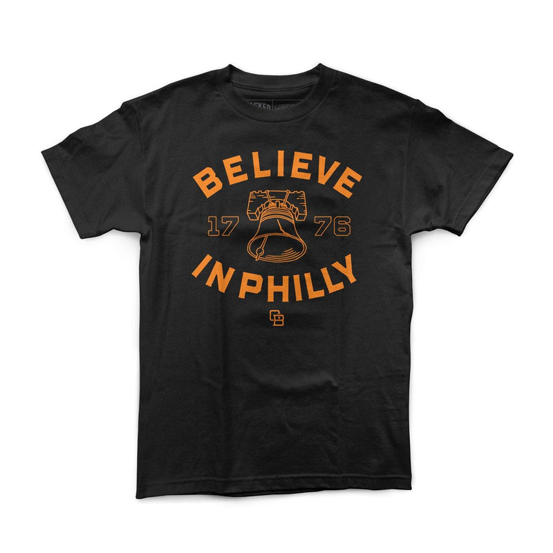 Buy Now – "Believe in Philly V2" Black Shirt – Philly & Sports Merch – Cracked Bell