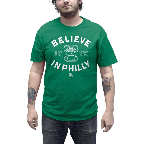 Buy Now – "Believe In Philly V2" Kelly Green Shirt – Philly & Sports Merch – Cracked Bell