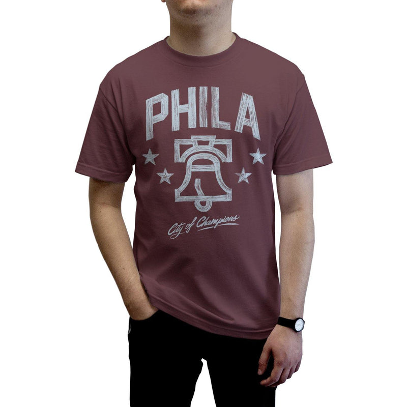 Buy Now – "City of Champions" Burgundy Shirt – Philly & Sports Merch – Cracked Bell