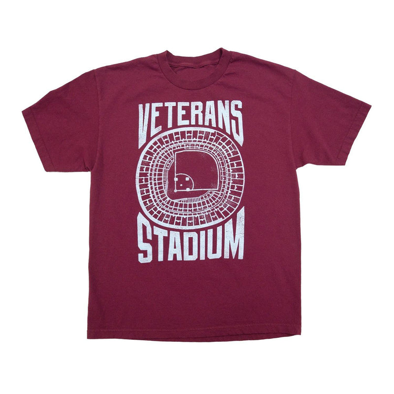 Buy Now – "Veterans Stadium" Burgundy Shirt – Philly & Sports Merch – Cracked Bell