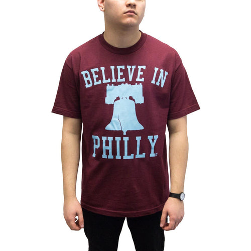 Buy Now – "Believe in Philly V1" Maroon Shirt – Philly & Sports Merch – Cracked Bell